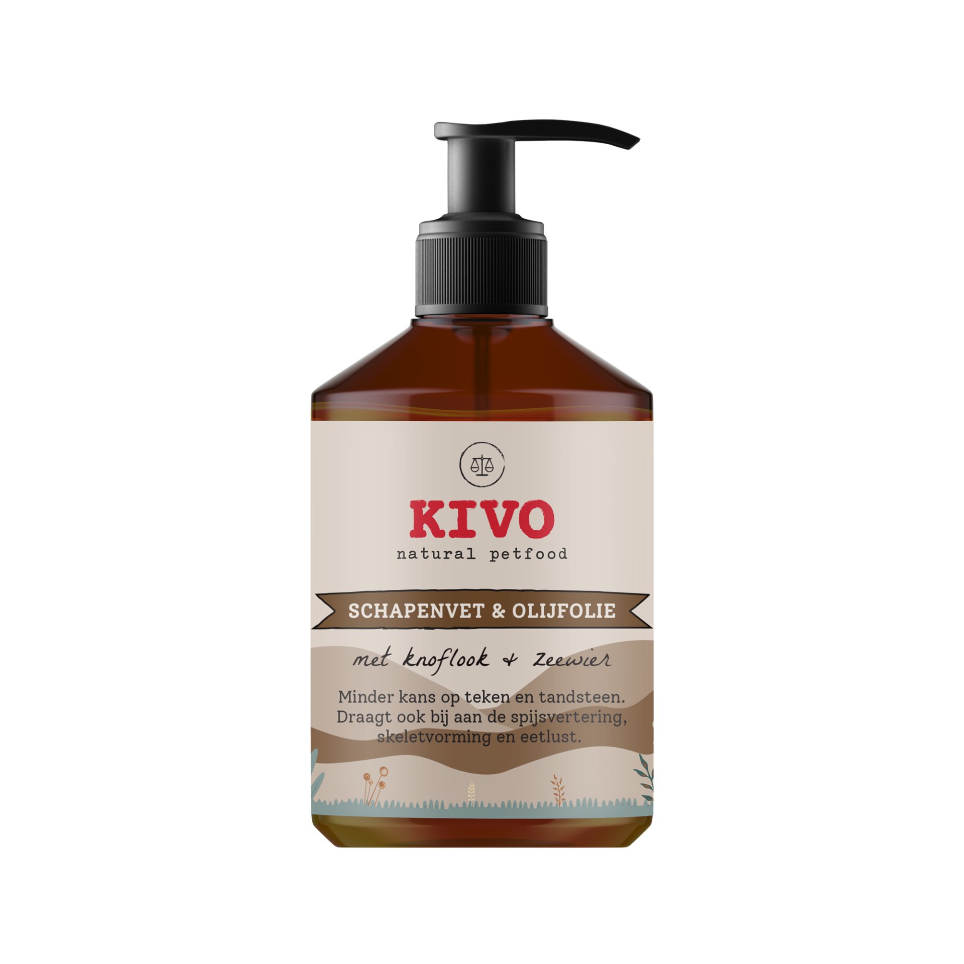 Kivo vloeibaar schapenvet met knoflook en zeewier 500 ml